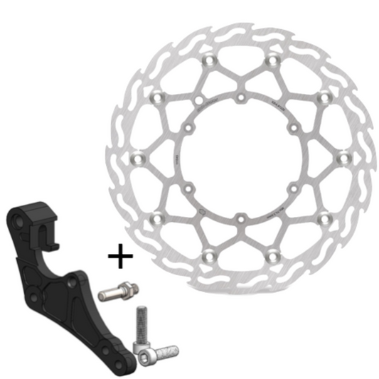 MotoMaster 320 mm Street Bremskit für Brembo KTM, Husqvarna, Stark Varg und GasGas Bremsscheibe + Adapter.